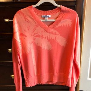 Tommy Bahama coral palm tree sweater size XS